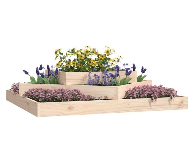 Плантър, 112x112x27 см, Масивна борова дървесина