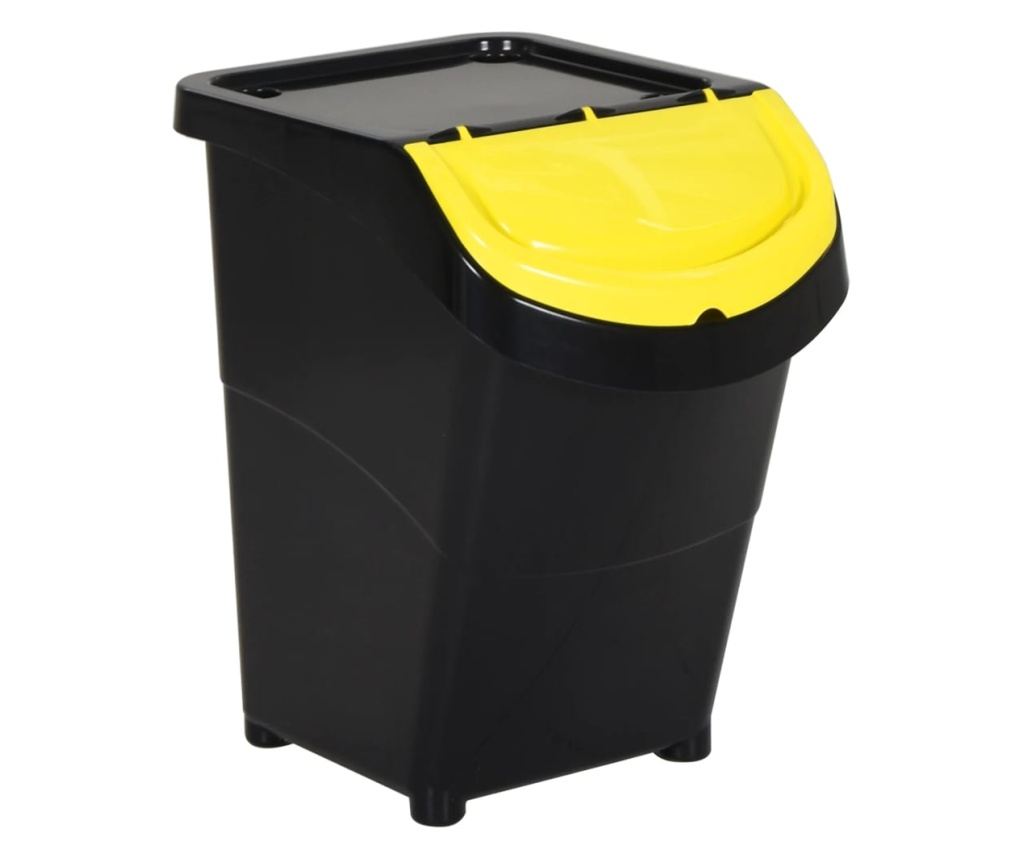 Stackable Bins with Lids, 3 pcs, Black, 120 L, PP - 2
