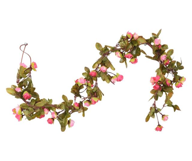 vidaXL Ghirlande de flori de Crăciun, 6 buc., roze, 215 cm