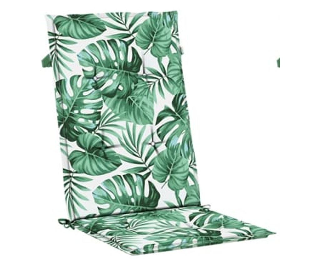 Jastuci za stolice visokog naslona, 6 kom, uzorak lišća, tekstil - 3