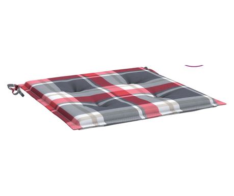 Jastuci za vrtne stolice 2kom crveni karirani 50x50x4cm tkanina