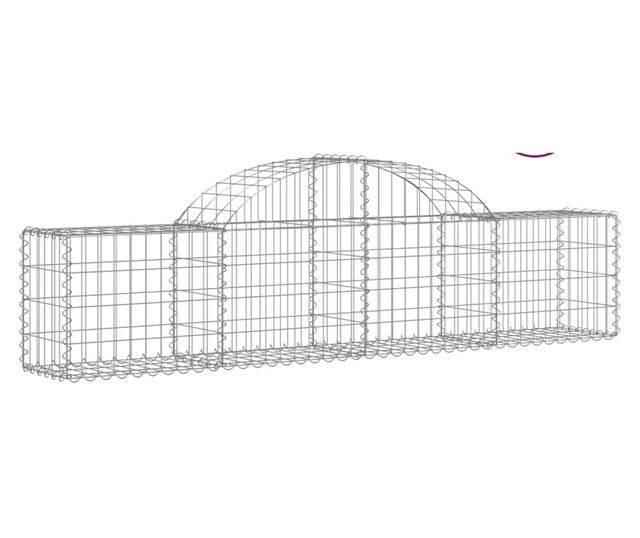 Извити Габиони 15 бр., 200x30x40/60 см, Поцинковано Желязо