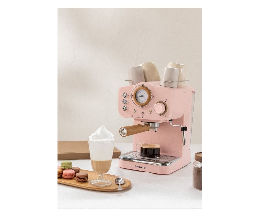 Espressor Retro manual, CREATE, Thera Retro, roz pastel - 2