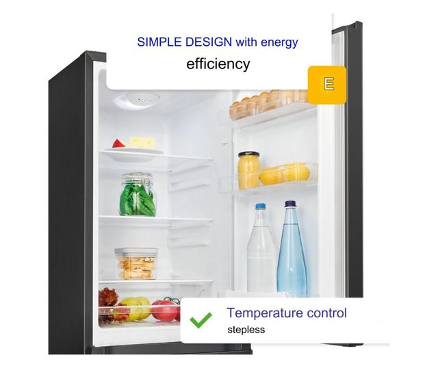 Хладилник Bomann, KG320.2N, H 143 см, капацитет 175 л, фризер 4 звезди 53 литра, 3 рафта от безопасно стъкло, 3 рафта на вратата