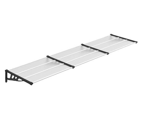 Nadstrešnica za vrata crna i prozirna 358,5x90 cm polikarbonat