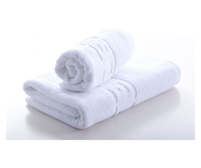 Prosop Kotonia Home Hotel - Greek Border, 100% Bumbac, 50x90 cm, Alb, 500g/mp