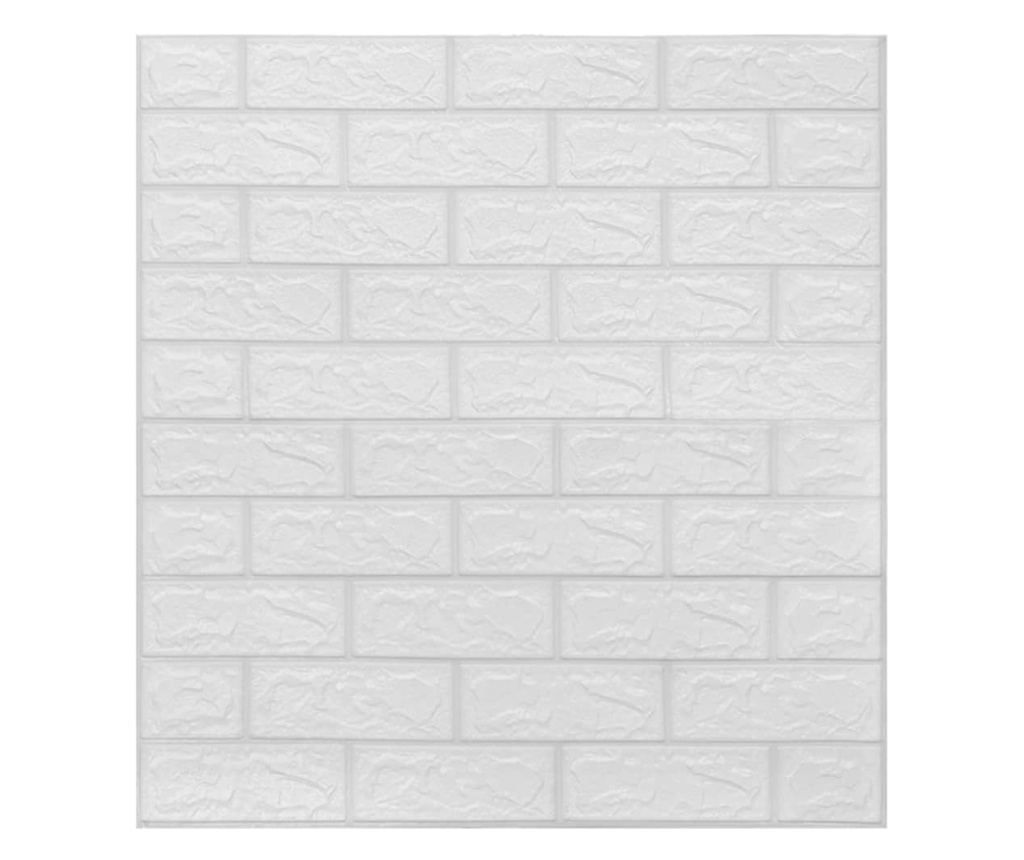 Tapeta za steno samolepilna 3D, 40 kosov, bela - 3