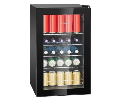 Bomann hűtővitrin, KSG7287, H 74 cm, űrtartalom 63 liter, ideális HoReCa-hoz, terasz, iroda, lakókocsi, LED belső világítás, áll