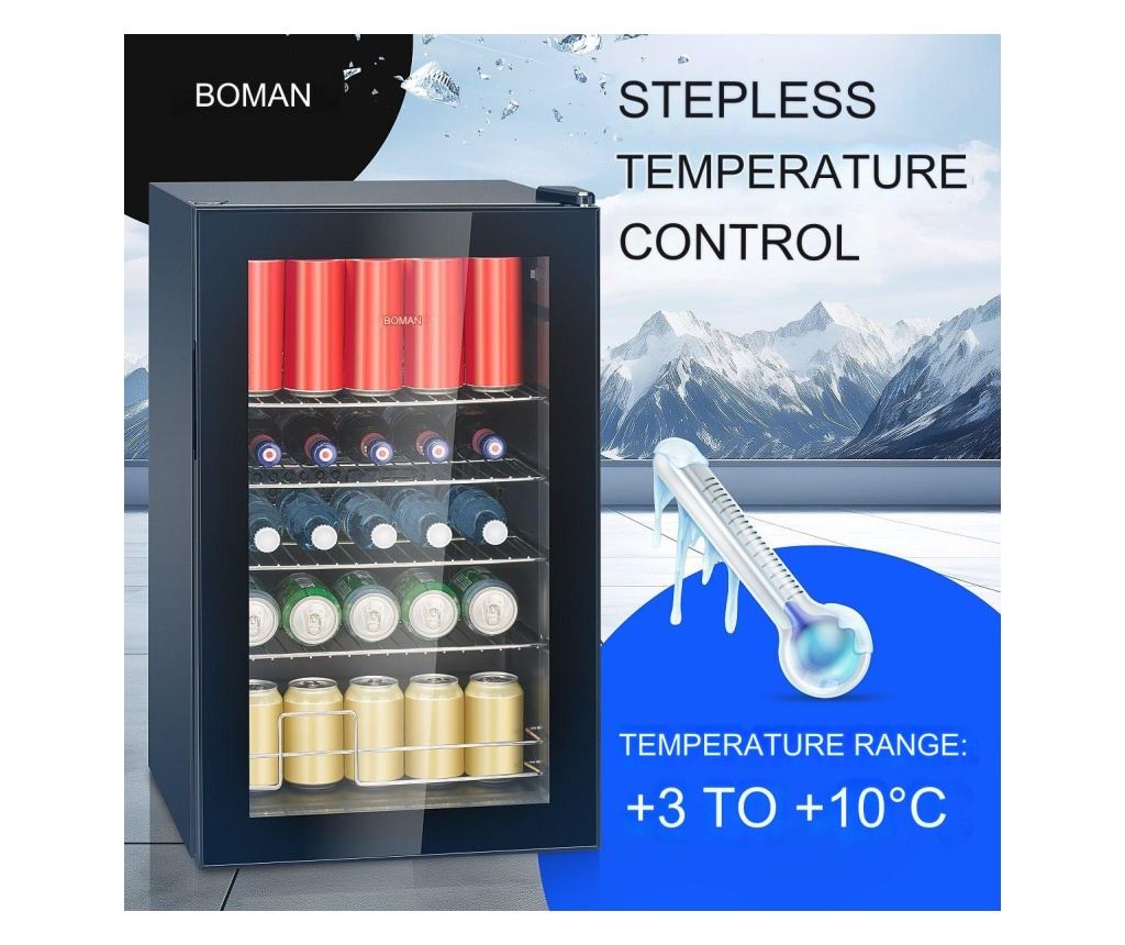 Vitrina frigorifica, Bomann, KSG7287, 63 litri, negru - 7