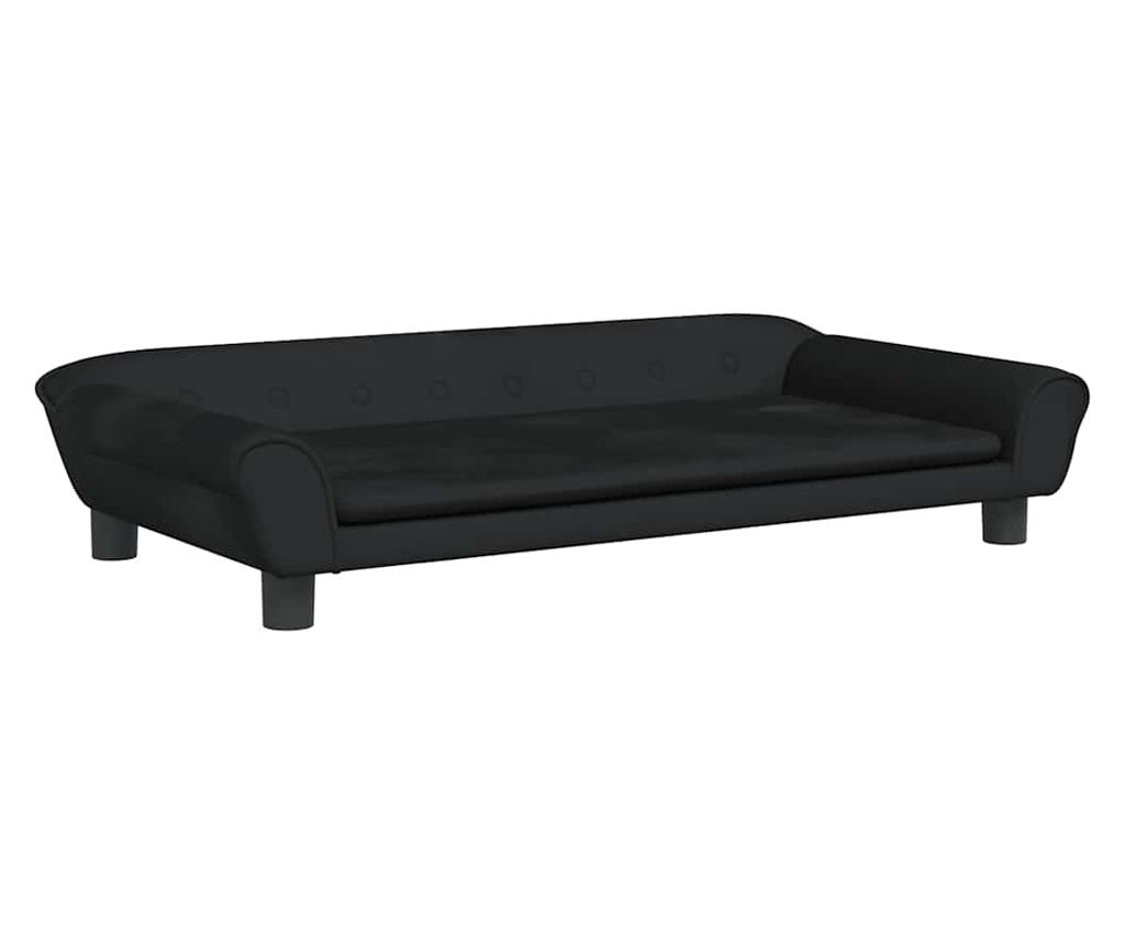 Детски диван, черен, 100x50x26 см, кадифе - 2