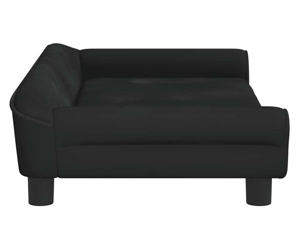 Детски диван, черен, 100x50x26 см, кадифе - 4