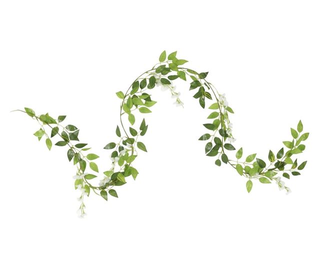 vidaXL Ghirlande de flori de Crăciun, 6 buc., alb, 200 cm