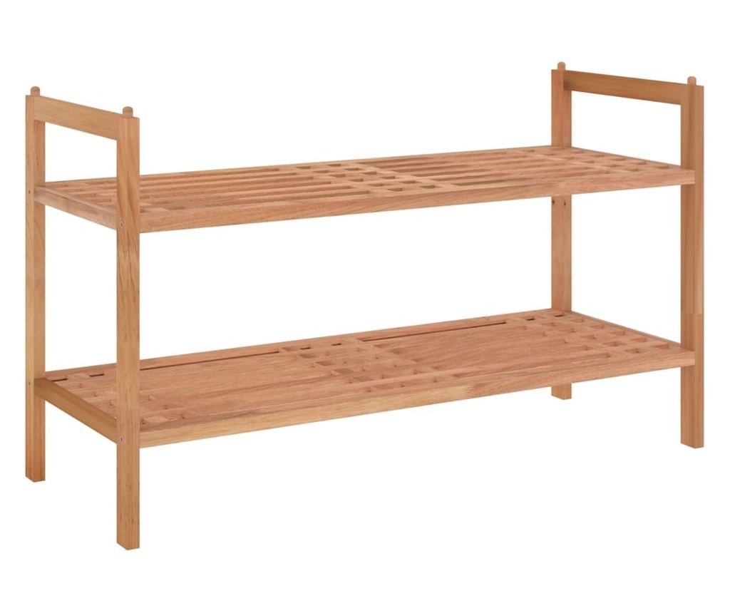 Шкаф за обувки, 69x27x41 см, масивно дърво орех - 2