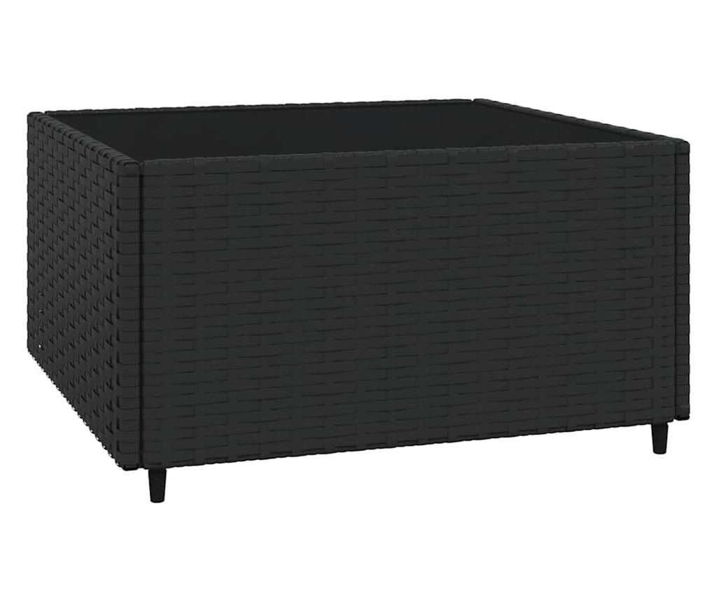 Vrtna garnitura s jastucima, 3 komada, crna, poli ratan - 6