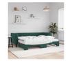 Daybed με επέκταση και στρώματα σκούρο πράσινο 80x200 εκ. βελούδο thumbnail 1
