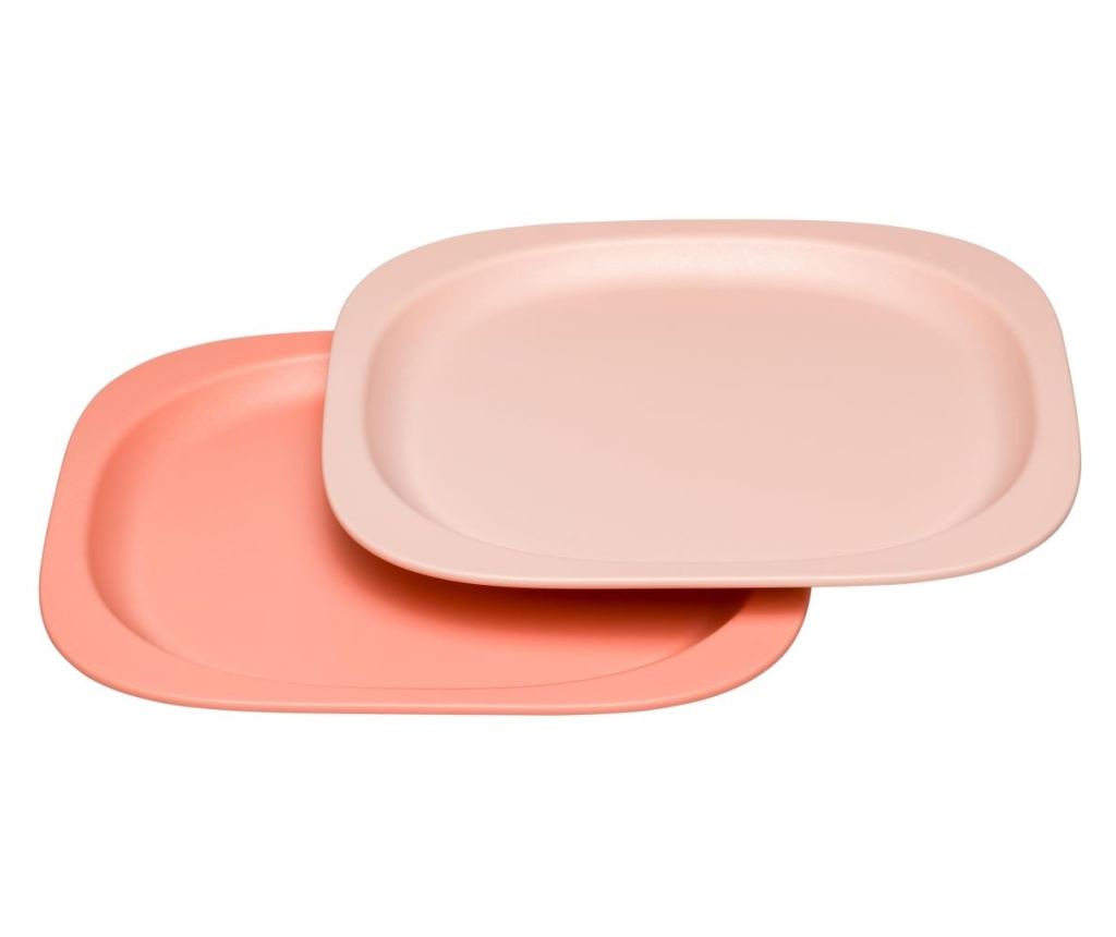 Set of 2 Eat Green flat plates for baby food, made of bio-plastic, dishwasher safe, 4+ months, nip 3706 - 6