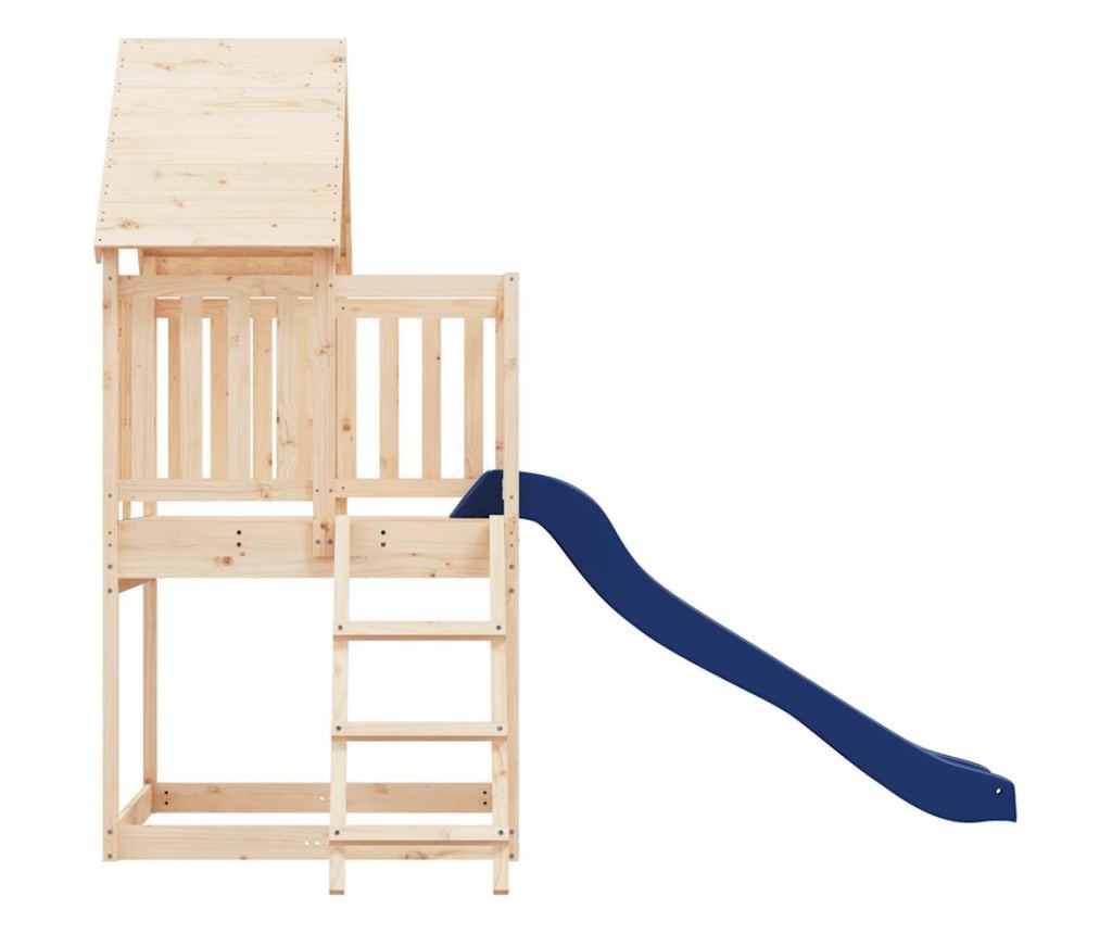 Hřiště se skluzavkou a žebříkem, masivní borové dřevo - 4