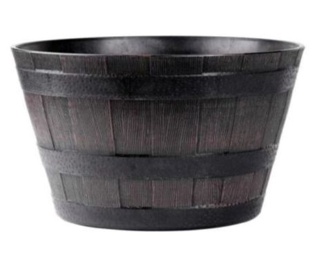 Ghiveci Decorativ Mercaton pentru Flori, Material PP, Rezistent UV, Imitatie Lemn, 39x28 cm, Maro