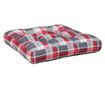 vidaXL Pernă pentru paleți, roșu carouri, 58x58x10 cm, textil
