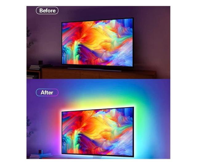 Smart LED traka, Mercaton, za ambijentalno osvjetljenje TV-a s dijagonalom 50"-65", upravljanje putem IR daljinskog ili aplikaci