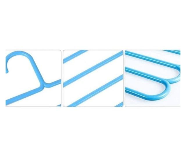 Set od 24 višenamjenske plastične vješalice Mercaton s 5 pozicija za odjeću i modne dodatke, protuklizne, 31 x 31 cm, plave