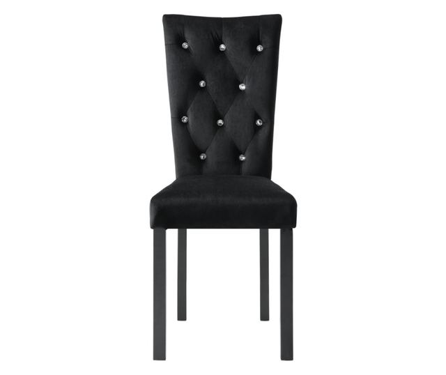 Kuhinjske stolice, 2 kom., crne, baršun