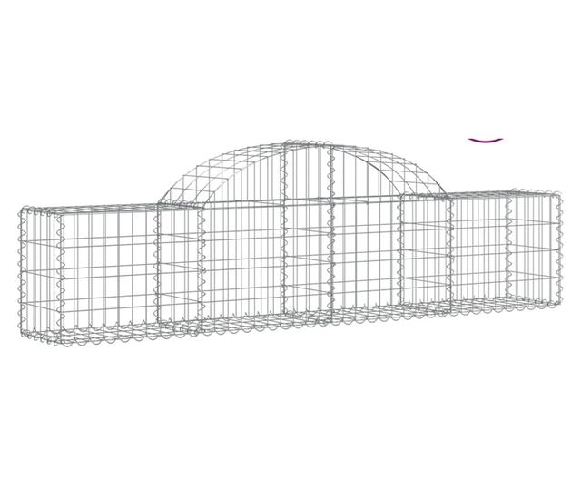 Извити Габиони 14 бр., 200x30x40/60 см, Поцинковано Желязо