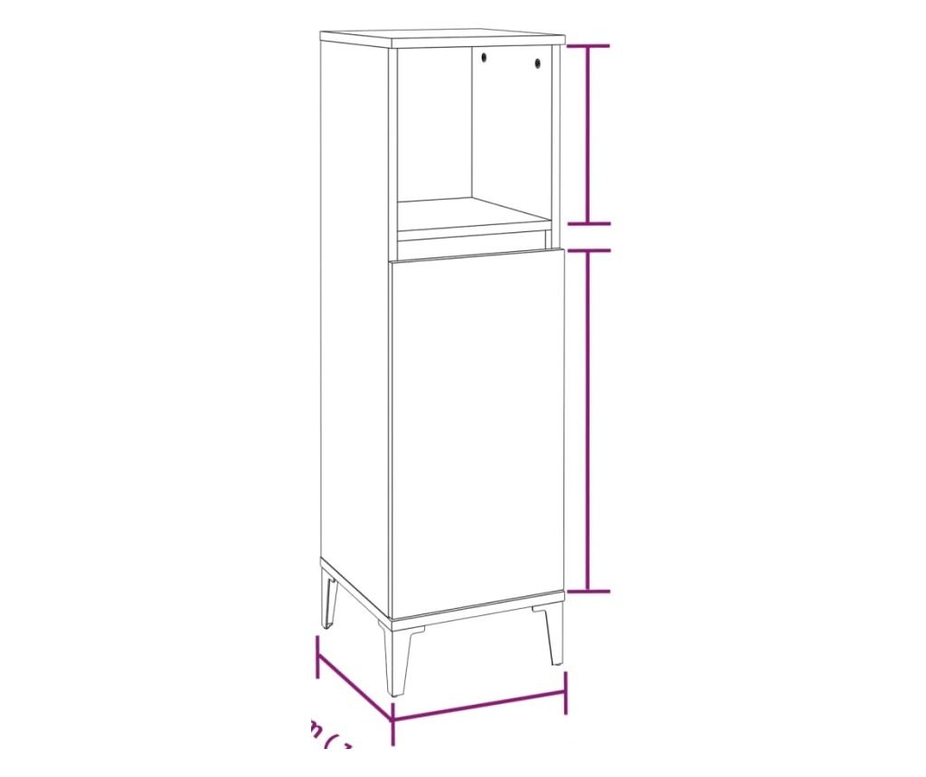Мебелен комплект за баня, 3 части, Сонома сиво, Инженерна дървесина - 11