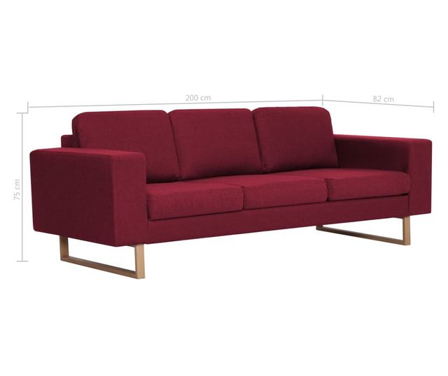 Комплект дивани, 2 части, бордо, текстил