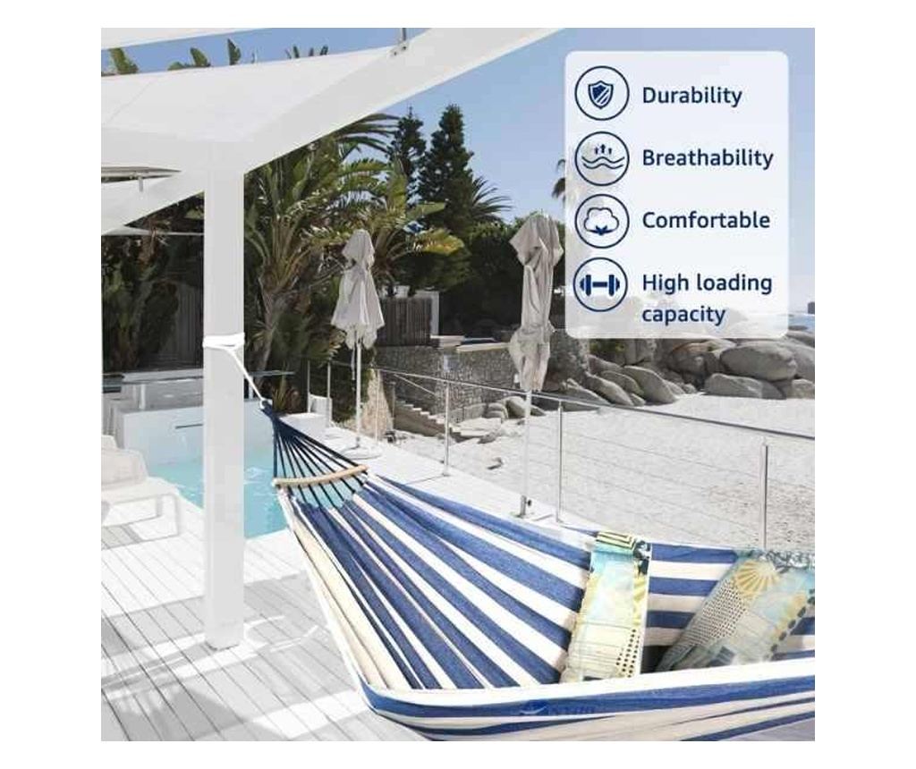 Комплект Mercaton, Автоматична палатка за 3-4 души 200x200x135 см, Водоустойчива, UV защита, Оранжева и Хамак с дървена опора, П - 9