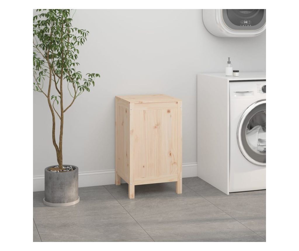 Laundry hamper, 44x44x76 cm, solid pine wood - 3