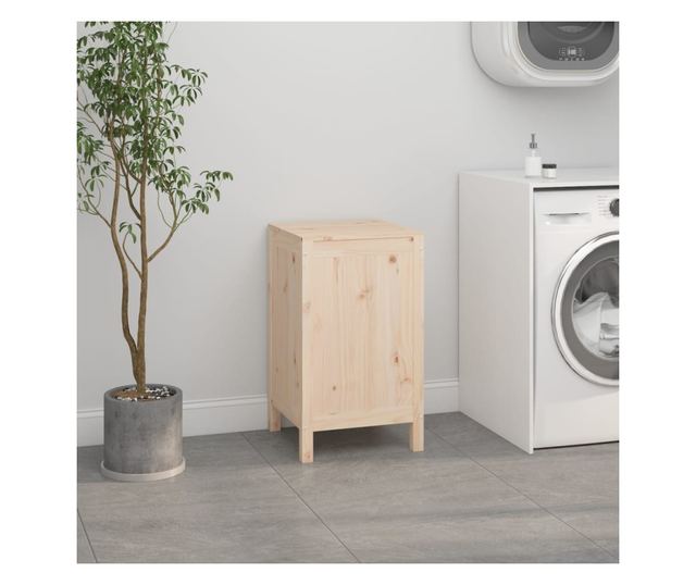 Шкаф за пране, 44x44x76 см, масивна борова дървесина