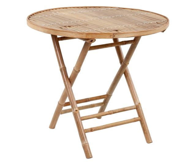 Сгъваем комплект градински мебели с възглавници, 5 части, бамбук