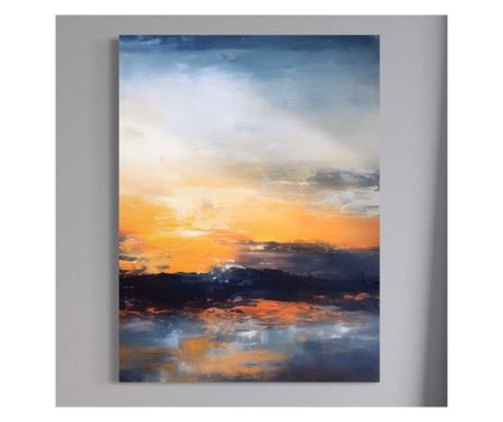 Tablou Canvas Premium LuxCanva® A1603, Un Apus Abstract ,  Living, Pastel, Mare, Soare, Nisip, Dormitor, Culori Vibrante - 100 X