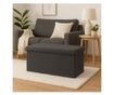 Taburet cu spațiu de depozitare, Storage Solutions, 76x40x38 cm – Gri inchis thumbnail 2