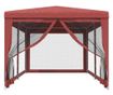 Парти шатра с 6 мрежести стени, червена, 3x6 м, HDPE thumbnail 3