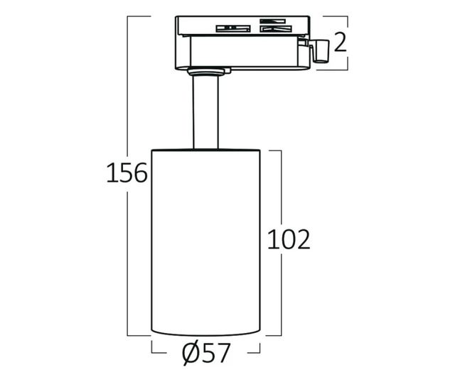 Tračna svjetiljka, GU10 grlo, crna, Braytron