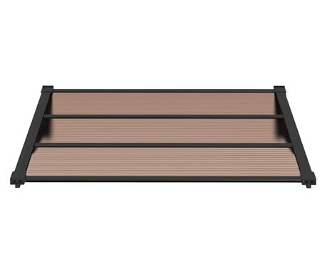 Nadstrešnica za vrata crna 122x90 cm polikarbonatna