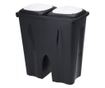 Cos de gunoi cu 2 compartimente Excellent Houseware, plastic, 50x30x55 cm, 2x25 l, negru/alb thumbnail 2