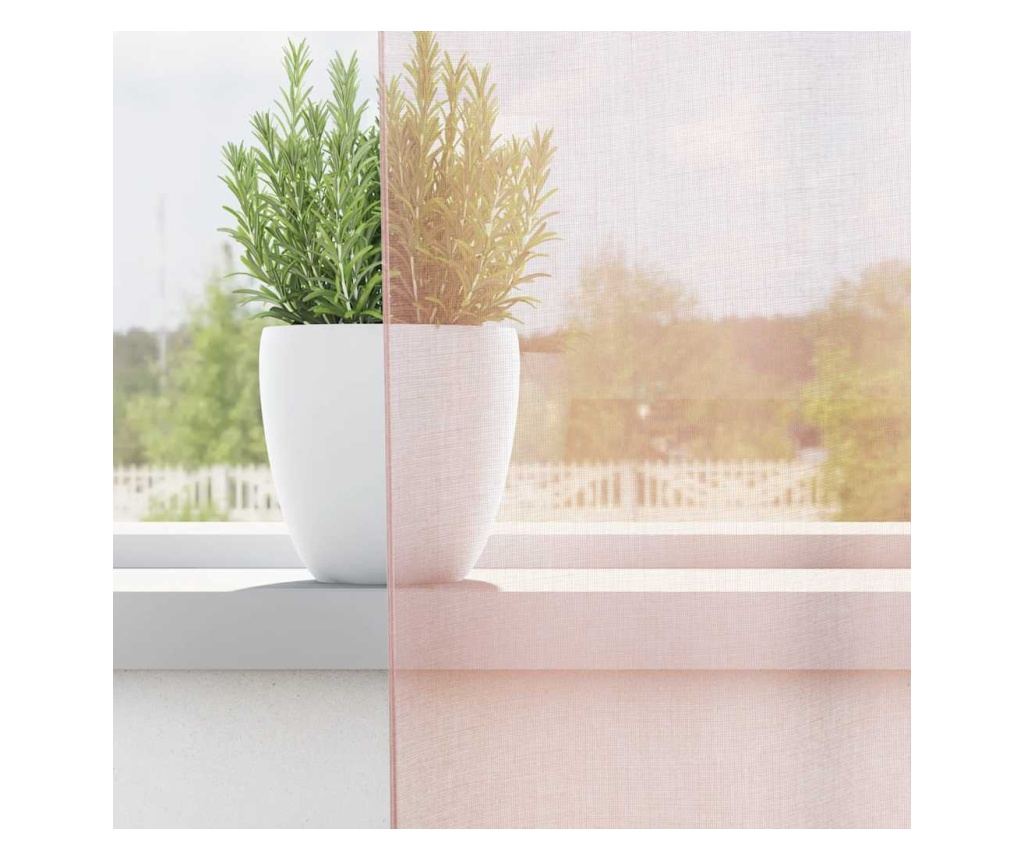 Пердета от воал с прът джобове, 2 бр, светлорозово - 3
