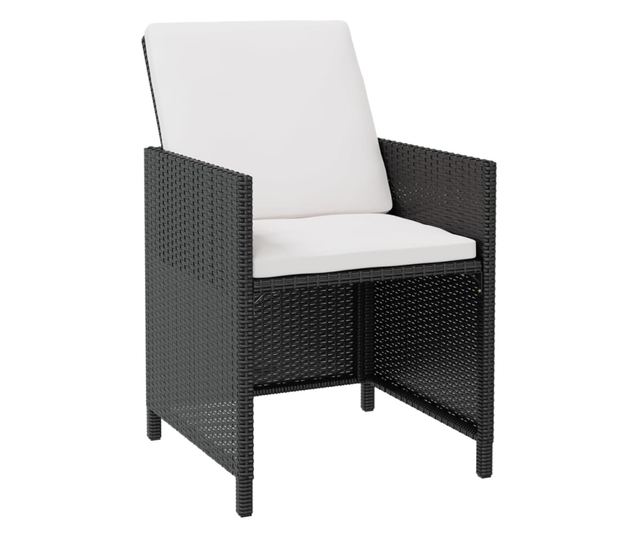 Set vanjskog namještaja 13 komada crna, poliratan, drvo akacija