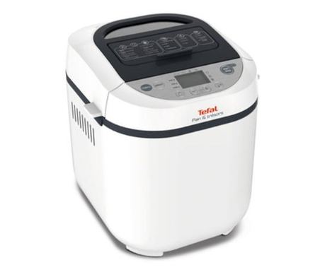 Хлебопекарна Tefal Pain et Tresors PF250135, 700 W, 3 настройки, 20 програми, 28 рецепти, Таймер, Бял/Череена