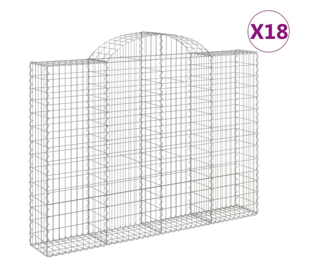 Габионни кошници извити 18 бр., 200x30x140/160 см, поцинковано желязо - 2