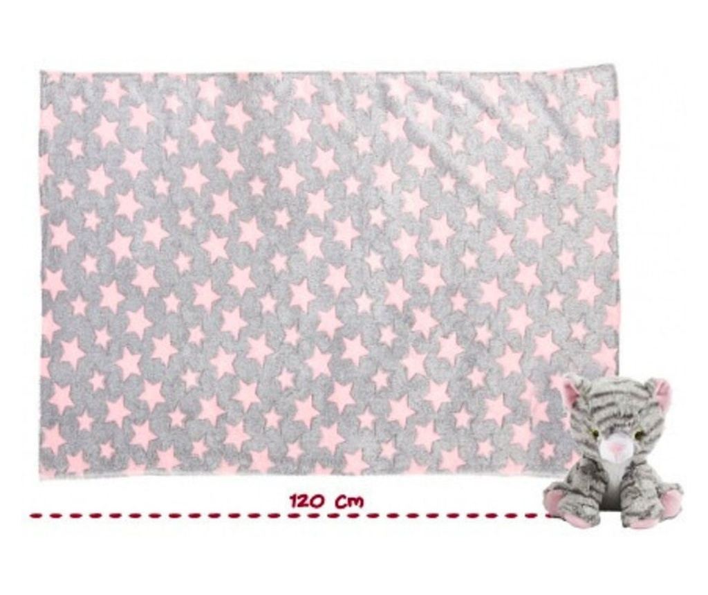 Set păturică cu pisicuță din pluș, Perletti, 80x120 cm, colecția Perletti Toys - 2