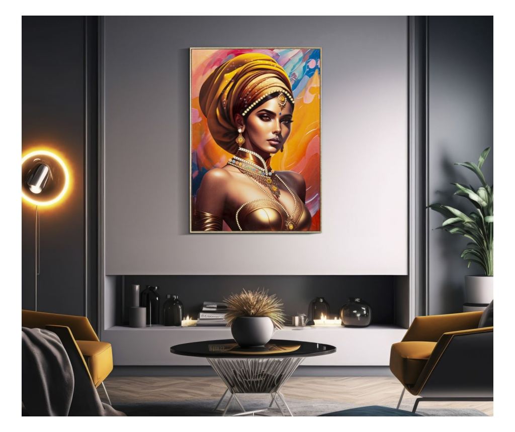 Zidna umjetnost Samira Narančasta 72 cm - 7