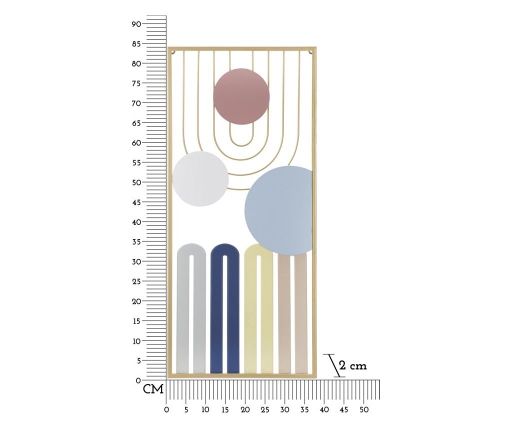 Zidna umjetnost šarena plava 37 cm - 6