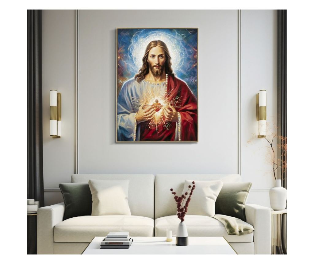 Zidna umjetnost Isus Plava 72 cm - 6