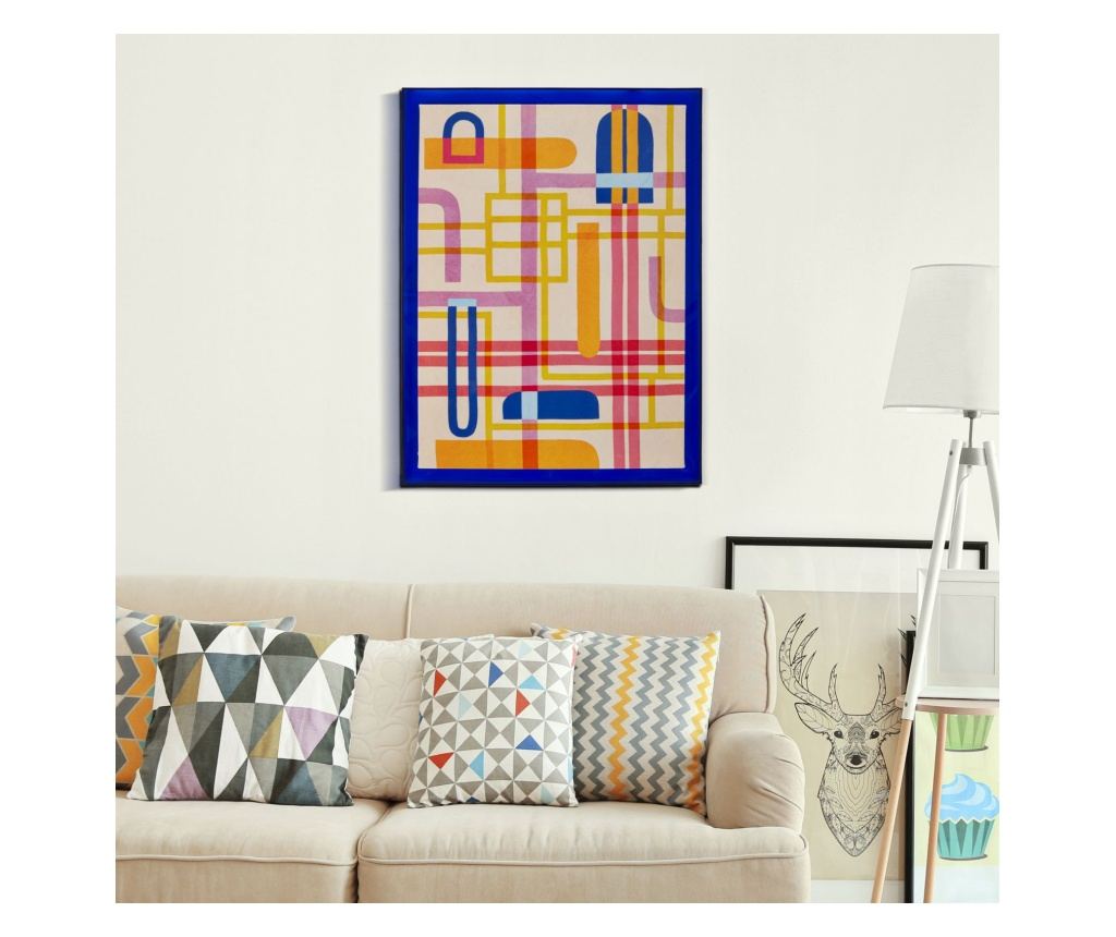 MODIS SA OKVIROM LAKIRANI PRINT NA PLATNU -B- CM 60X3,3X80 - 5