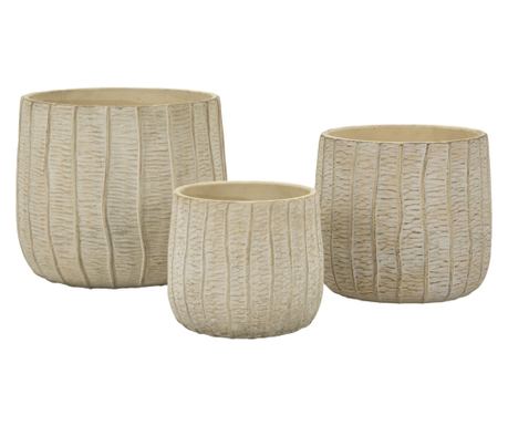 CACHEPOT FLAKE SET 3 KOM CM 30,5X27-25X22,2-19,5X18