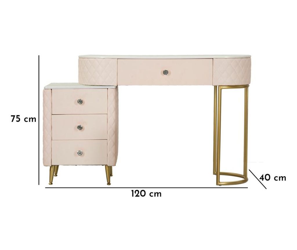 Konzolni stolić Sharon Pink 120 cm - 12